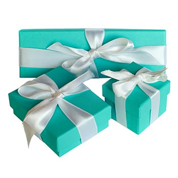 Designer Tiffany jewelry presentation